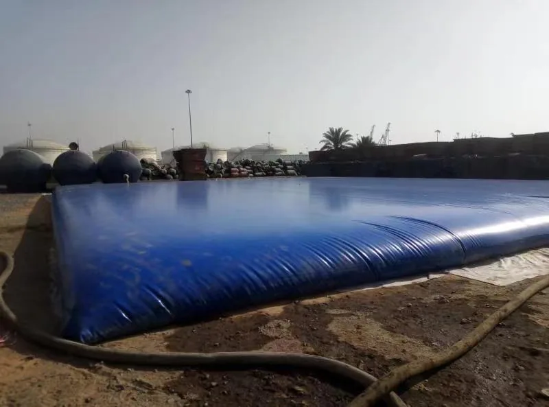 500 m³ PVC waste water bladder, 25 × 20 m, with corner and bottom ports